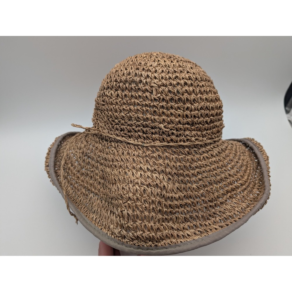 DPC Dorfman Pacific Co Brown Seagrass Straw Sun Hat Wide Brim One Size